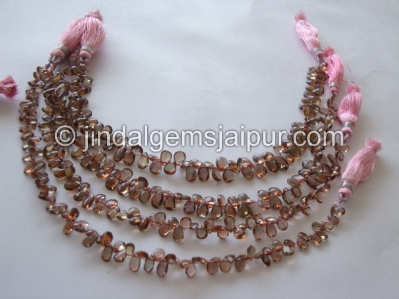 Pink Andalusite Faceted Pear Beads